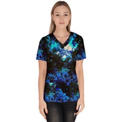 Cascade Of Flowers Women s V-neck Scrub Top by okhismakingart