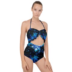 Cascade Of Flowers Scallop Top Cut Out Swimsuit by okhismakingart