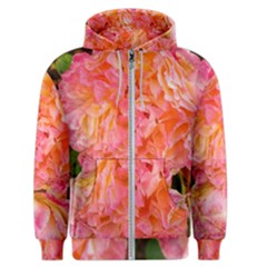 Folded Pink And Orange Rose Men s Zipper Hoodie by okhismakingart