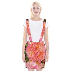 Folded Pink And Orange Rose Braces Suspender Skirt by okhismakingart