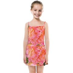 Folded Pink And Orange Rose Kids  Summer Sun Dress by okhismakingart