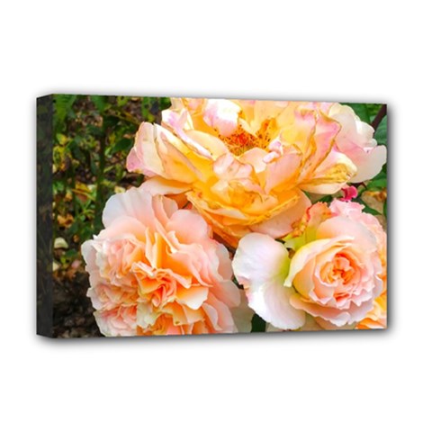 Bunch Of Orange And Pink Roses Deluxe Canvas 18  X 12  (stretched) by okhismakingart