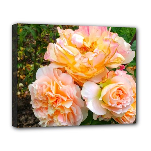 Bunch Of Orange And Pink Roses Deluxe Canvas 20  X 16  (stretched) by okhismakingart