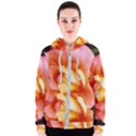 Light Orange and Pink Rose Women s Zipper Hoodie View1