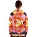 Light Orange and Pink Rose Women s Zipper Hoodie View2