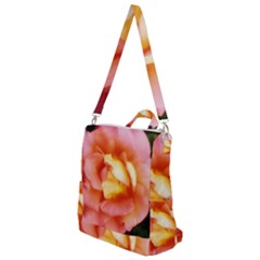 Light Orange And Pink Rose Crossbody Backpack