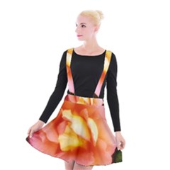 Light Orange And Pink Rose Suspender Skater Skirt by okhismakingart