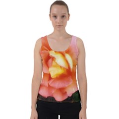 Light Orange And Pink Rose Velvet Tank Top by okhismakingart