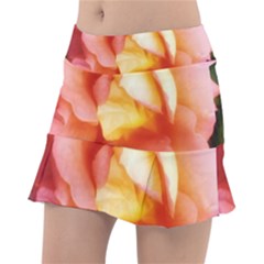 Light Orange And Pink Rose Tennis Skirt by okhismakingart