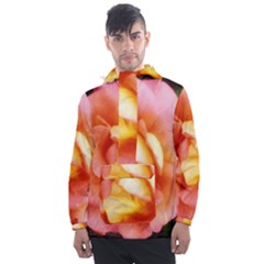 Light Orange And Pink Rose Men s Front Pocket Pullover Windbreaker by okhismakingart