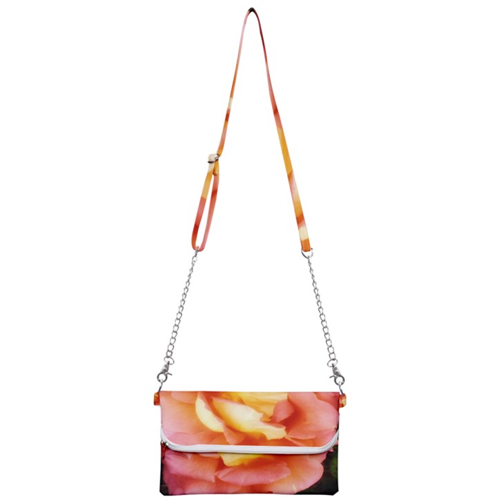 Light Orange and Pink Rose Mini Crossbody Handbag