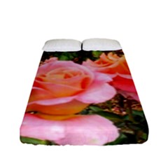 Pink Rose Field Fitted Sheet (full/ Double Size) by okhismakingart