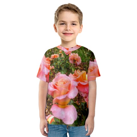 Pink Rose Field Kids  Sport Mesh Tee by okhismakingart