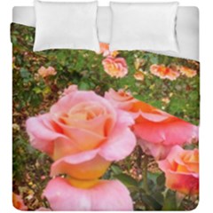 Pink Rose Field Duvet Cover Double Side (king Size) by okhismakingart