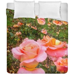 Pink Rose Field Duvet Cover Double Side (california King Size) by okhismakingart