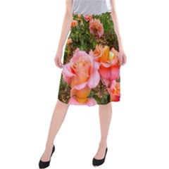 Pink Rose Field Midi Beach Skirt by okhismakingart