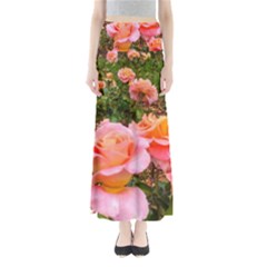 Pink Rose Field Full Length Maxi Skirt by okhismakingart