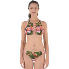 Pink Rose Field Perfectly Cut Out Bikini Set by okhismakingart