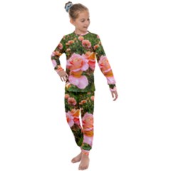 Pink Rose Field Kids  Long Sleeve Set 