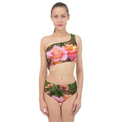 Pink Rose Field Spliced Up Two Piece Swimsuit by okhismakingart