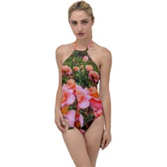 Pink Rose Field Go With The Flow One Piece Swimsuit by okhismakingart