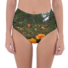 Orange Rose Field Reversible High-waist Bikini Bottoms by okhismakingart