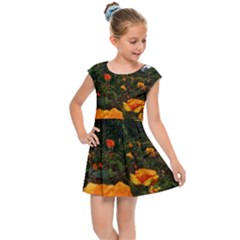 Orange Rose Field Kids  Cap Sleeve Dress by okhismakingart