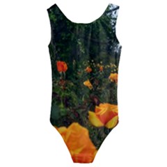 Orange Rose Field Kids  Cut-out Back One Piece Swimsuit by okhismakingart