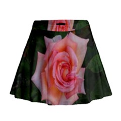 Pink Angular Rose Mini Flare Skirt by okhismakingart