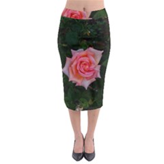 Pink Angular Rose Midi Pencil Skirt by okhismakingart