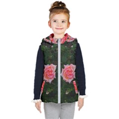 Pink Angular Rose Kids  Hooded Puffer Vest by okhismakingart