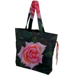 Pink Angular Rose Drawstring Tote Bag by okhismakingart