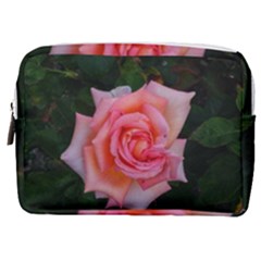 Pink Angular Rose Make Up Pouch (medium) by okhismakingart