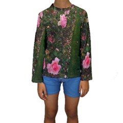 Pink Rose Field (sideways) Kids  Long Sleeve Swimwear by okhismakingart