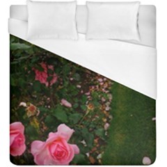 Pink Rose Field (sideways) Duvet Cover (king Size) by okhismakingart