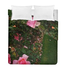 Pink Rose Field (sideways) Duvet Cover Double Side (full/ Double Size) by okhismakingart