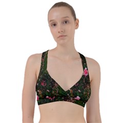 Pink Rose Field (sideways) Sweetheart Sports Bra by okhismakingart