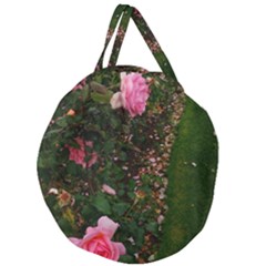 Pink Rose Field (sideways) Giant Round Zipper Tote by okhismakingart