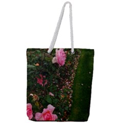 Pink Rose Field (sideways) Full Print Rope Handle Tote (large) by okhismakingart