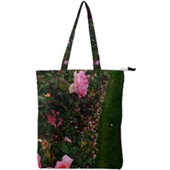 Pink Rose Field (sideways) Double Zip Up Tote Bag by okhismakingart