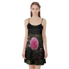 Pink Rose Field Ii Satin Night Slip by okhismakingart