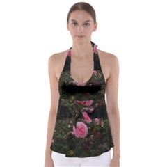 Pink Rose Field Ii Babydoll Tankini Top by okhismakingart