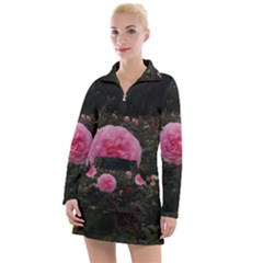 Pink Rose Field Ii Women s Hoodie Dress