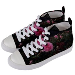 Pink Rose Field Ii Women s Mid-top Canvas Sneakers by okhismakingart