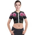 Pink Rose Field II Short Sleeve Cropped Jacket View1