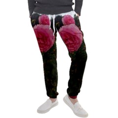 Round Pink Rose Men s Jogger Sweatpants