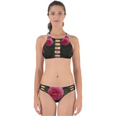 Round Pink Rose Perfectly Cut Out Bikini Set by okhismakingart