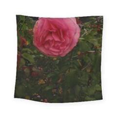 Round Pink Rose Square Tapestry (small) by okhismakingart