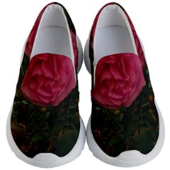 Round Pink Rose Kids  Lightweight Slip Ons by okhismakingart