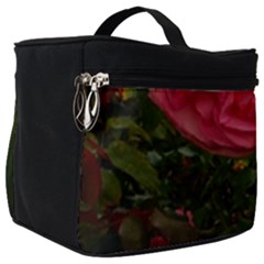 Round Pink Rose Make Up Travel Bag (big) by okhismakingart